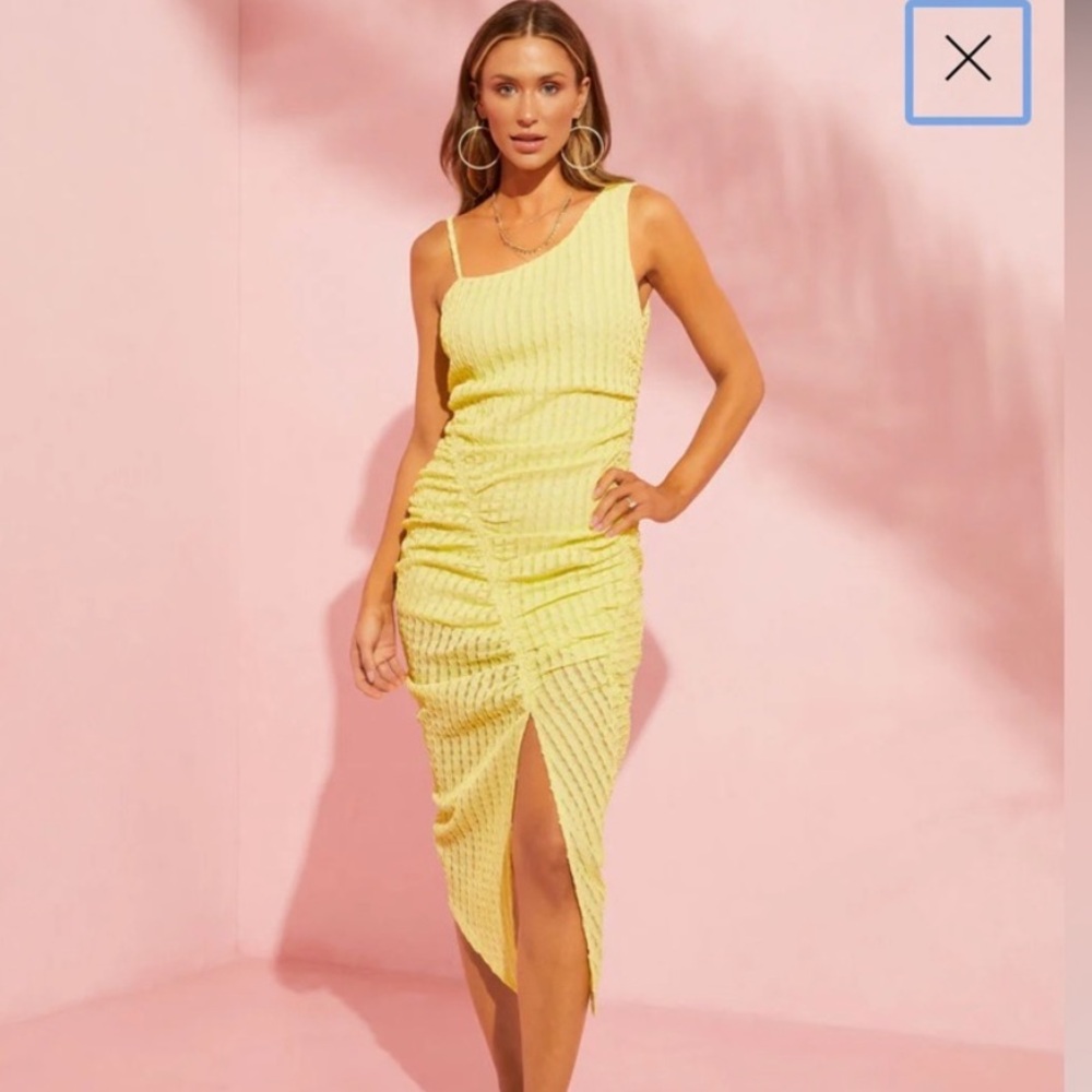 Yellow skyLar Rose midi dress